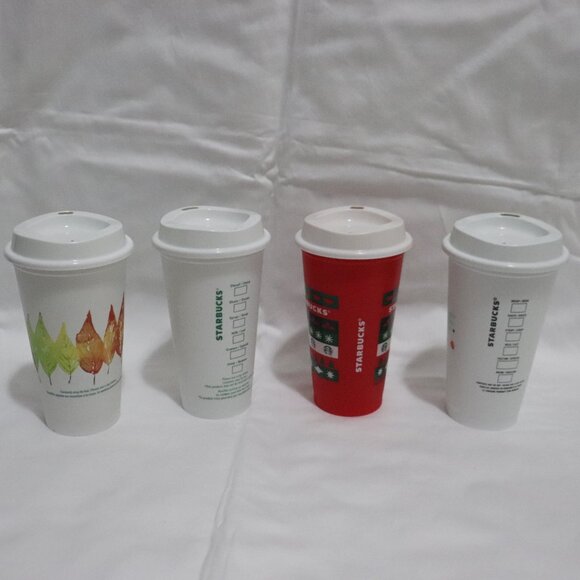 Set of 4 Starbucks Reusable Travel Tumbler Mugs | 16 oz - Picture 2 of 10